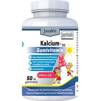 Fitness strava JutaVit Calcium+Vitamin D3 Gummy Vitamin 50 gummies Příchuť: malina