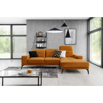 Sedací souprava Rohová sedačka LITHOPS 37, žlutá látka, pravá +možnost VÝNOSU + vyzvednutí ZDARMA