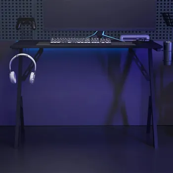 Psací stůl Nábytek XL Herní stůl s nohami ve tvaru Y černý 110 x 60 x 75 cm 325406