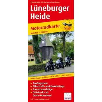 Lüneburské vřesoviště 1:200 000 / motocyklová mapa