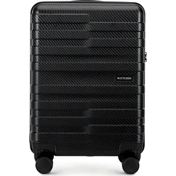 Polykarbonátový černý kabinový kufr s vodorovnými pruhy | WITTCHEN | 56-3P-581-10