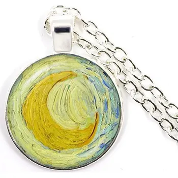 Náhrdelník Van gogh hvězdná noc náhrdelník | módní šperk, umělecký náhrdelník - 13