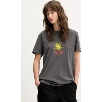 Bavlněné tričko Vans dámské, šedá barva, VN000NXA1O71 90X, vel. L
