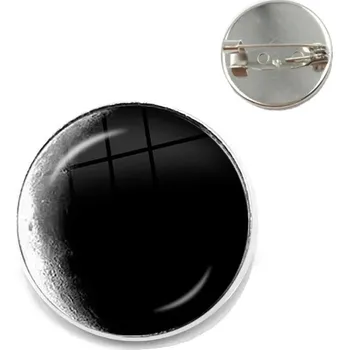 Brož Fáze měsíce skleněná brož s lunární siluetou | měsíční brož, astro šperk - Ubývající půlměsíc , 20 mm