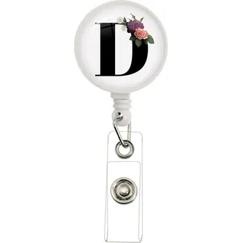 Abecední klíčenka epoxidová | dekorativní klip, přívěsek - D