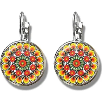 Náušnice Květinové lidové náušnice s folklorním motivem | dámské náušnice, moderní šperky - 13