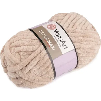 Příze Pletací žinylková příze Dolce Maxi 200 g, barva 2 (771) béžová světlá