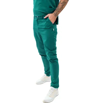 Zdravotnický oděv Perlička® Zdravotnické kalhoty OTO SATTÉ Slim Tmavězelená Barva: TmavěZelená, Velikost: 50