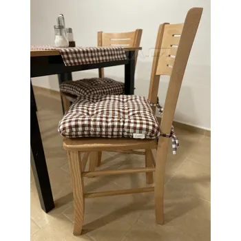 Dekorativní polštářek Podsedák kanafas hnědý - 40 x 40 cm