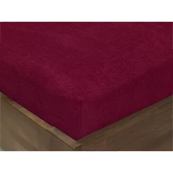 Prostěradlo Froté prostěradlo s napínací gumou - vínové 200x220