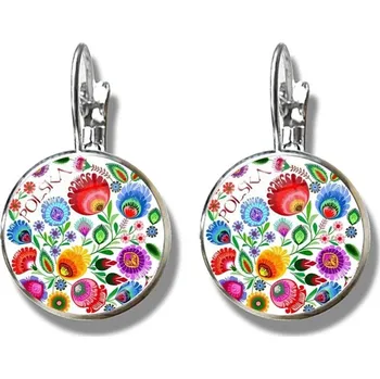 Náušnice Květinové lidové náušnice s folklorním motivem | dámské náušnice, moderní šperky - 14