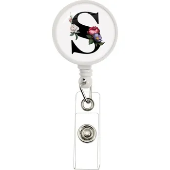 Abecední klíčenka epoxidová | dekorativní klip, přívěsek - S