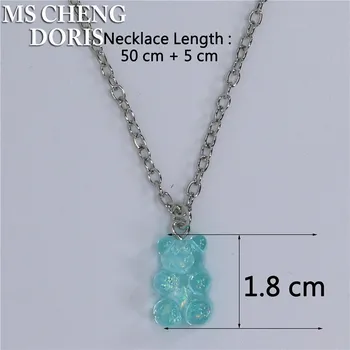 Náhrdelník Barevný řetízek s medvídkem pro dívky a ženy | náhrdelník, přívěsek - 20