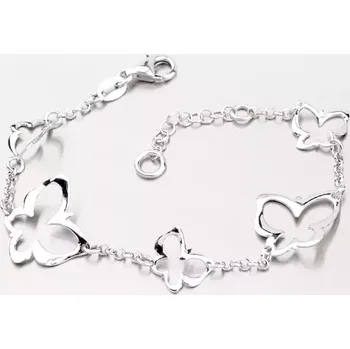 Oblečení a móda Dámský náramek stříbro 925 motýli B1401565-0331-SLX délka 20 cm