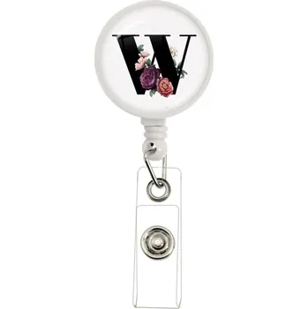 Abecední klíčenka epoxidová | dekorativní klip, přívěsek - W