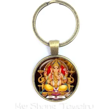 Skleněná klíčenka ganesha, buddha | ezoterický přívěsek, pánská klíčenka - 12