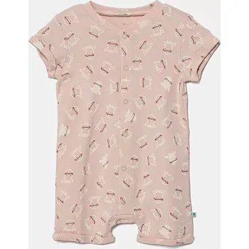 Dupačky Dětské bavlněné dupačky United Colors of Benetton 3PWB0T02E.W.Seasonal růžová 39X, vel. 56