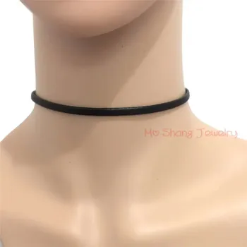 Náhrdelník Stylový černý kožený choker pro ženy a dívky | módní doplněk, náhrdelník