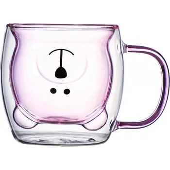 Dvojitý skleněný hrnek s uchem 250 ml | Skleněné nádobí - P , 201-300 ml