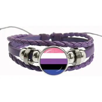 Náramek Duhový fialový náramek přátelství, lgbt motiv | náramek, šperk - 20