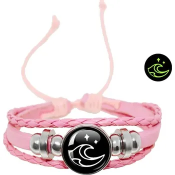 Náramek Měsíc/slunce náramek pro páry vintage styl | vícevrstvý náramek, kožený náramek - 12