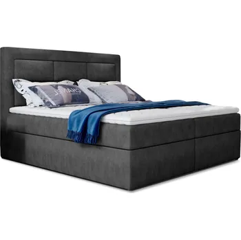 Postel Boxspring KORBELA 05 140x200, šedá látka +možnost VÝNOSU + vyzvednutí ZDARMA