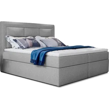 Postel Boxspring KORBELA 07 140x200, světle šedá látka +možnost VÝNOSU + vyzvednutí ZDARMA