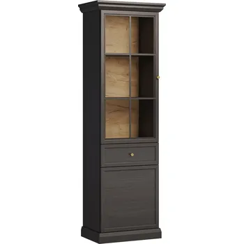 Knihovna LUCCA c | vitrína W2D1S | 63,3 cm | černá | univerzální provedení dvířek