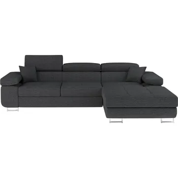 Sedací souprava Rozkládací rohová sedačka DARPOL 22, tmavě šedá látka, pravá +možnost VÝNOSU + vyzvednutí ZDARMA