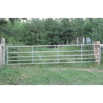 Ohradník Pastvinová brána kovová 90 cm, nastavitelná délka 1-1,7m
