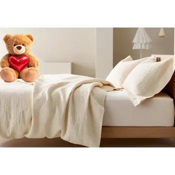 Povlečení Mušelínové povlečení do postýlky – krémové 100x135+45x60