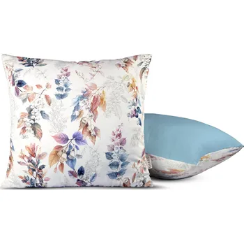 Povlečení DARRÉ Bavlněný povlak na polštář Květinový dotek nebesky modrý - duo Velikost: 70 x 90