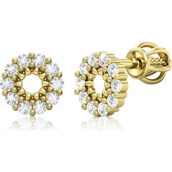 Náušnice Couple, Peckové náušnice Darling, zirkony a žluté zlato, Šroubek, 585-66-3-0424.0Z00.0.00.001.05