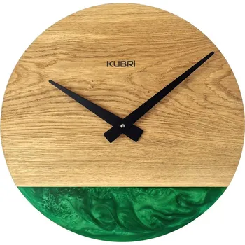Hodiny KUBRi 0185 - Luxusní dubové hodiny s epoxidovými doplňky