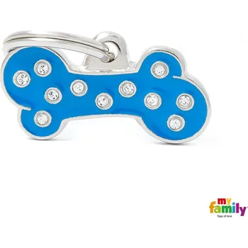 psí známka My Family Známka Chic – kost malá modrá