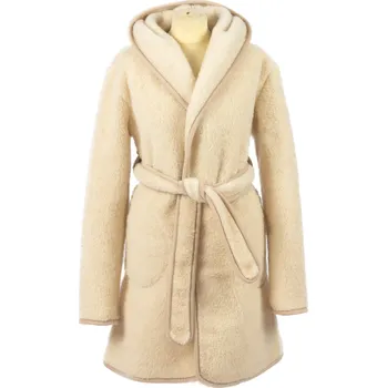 Dámský župan Wooline Merino vlněný župan Allison, béžová Velikost: 2XL