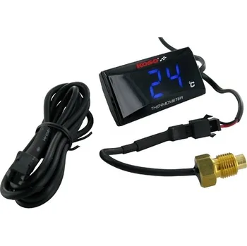 Osvětlení pro motocykl Koso voděodolný teploměr motoru SUPER SLIM barva displeje světle modrý (EL) (Koso voděodolný teploměr motoru SUPER SLIM barva displeje světle modrý (EL))