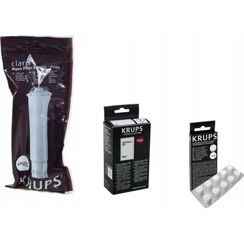 Kávovar Čistící tablety KRUPS XS3000+KRUPS CLARIS F088+Odvápňovač KRUPS F054