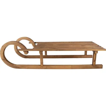 Bytová dekorace Hnědá antik dřevěná dekorace sáně Sledge Vintage - 100*37*27 cm