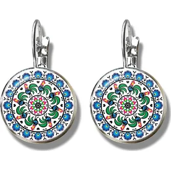 Náušnice Květinové lidové náušnice s folklorním motivem | dámské náušnice, moderní šperky - 5