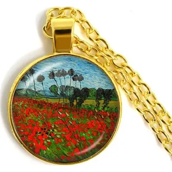 Náhrdelník Van gogh hvězdná noc náhrdelník | módní šperk, umělecký náhrdelník - 5