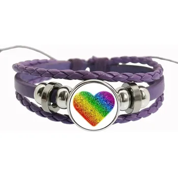 Náramek Duhový fialový náramek přátelství, lgbt motiv | náramek, šperk - 3