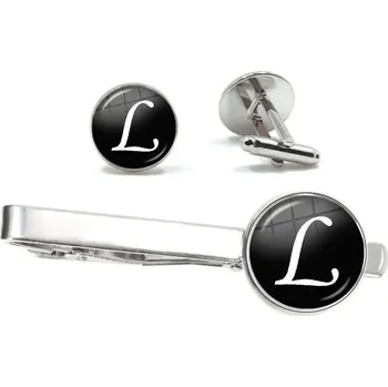 Manžetový knoflíček Spona na kravatu a manžetové knoflíčky pro muže | elegantní set, pánské šperky - L