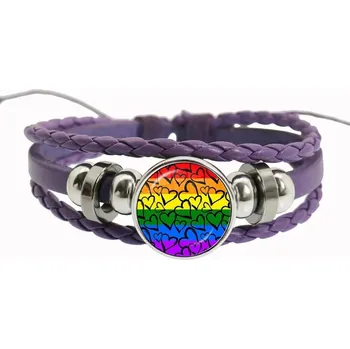 Náramek Duhový fialový náramek přátelství, lgbt motiv | náramek, šperk - 12