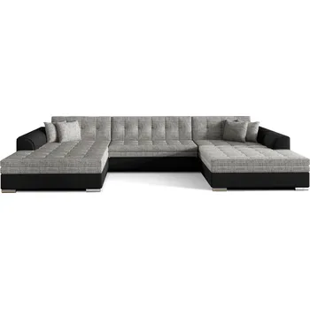 Sedací souprava Sedačka BISTAR 04 ve tvaru U, šedá látka/černá ekokůže +možnost VÝNOSU + vyzvednutí ZDARMA