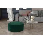 Kulatý taburet BREVIFOLIA, zelená látka + vyzvednutí ZDARMA