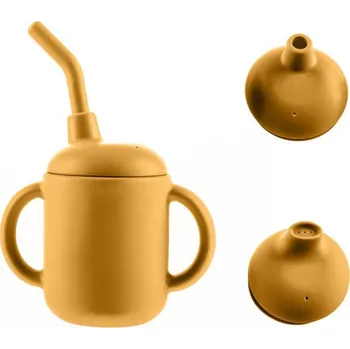 Zopa Silikonový hrníček 2v1 Mustard Yellow