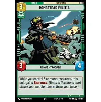 Sběratelská karetní hra Homestead Militia 113/202/611 - Jump to Lightspeed Typ karty: Standard
