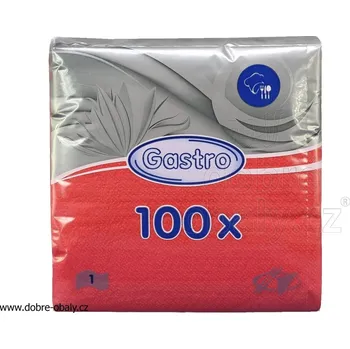 Papírový ubrousek Ubrousky červené 33 x 33 cm 1-vrstvé, 100 ks