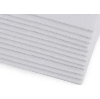 Jehla na filcování Látková dekorativní plsť / filc 20x30 cm Varianta: 3 bílá perlová, Balení: 12 ks